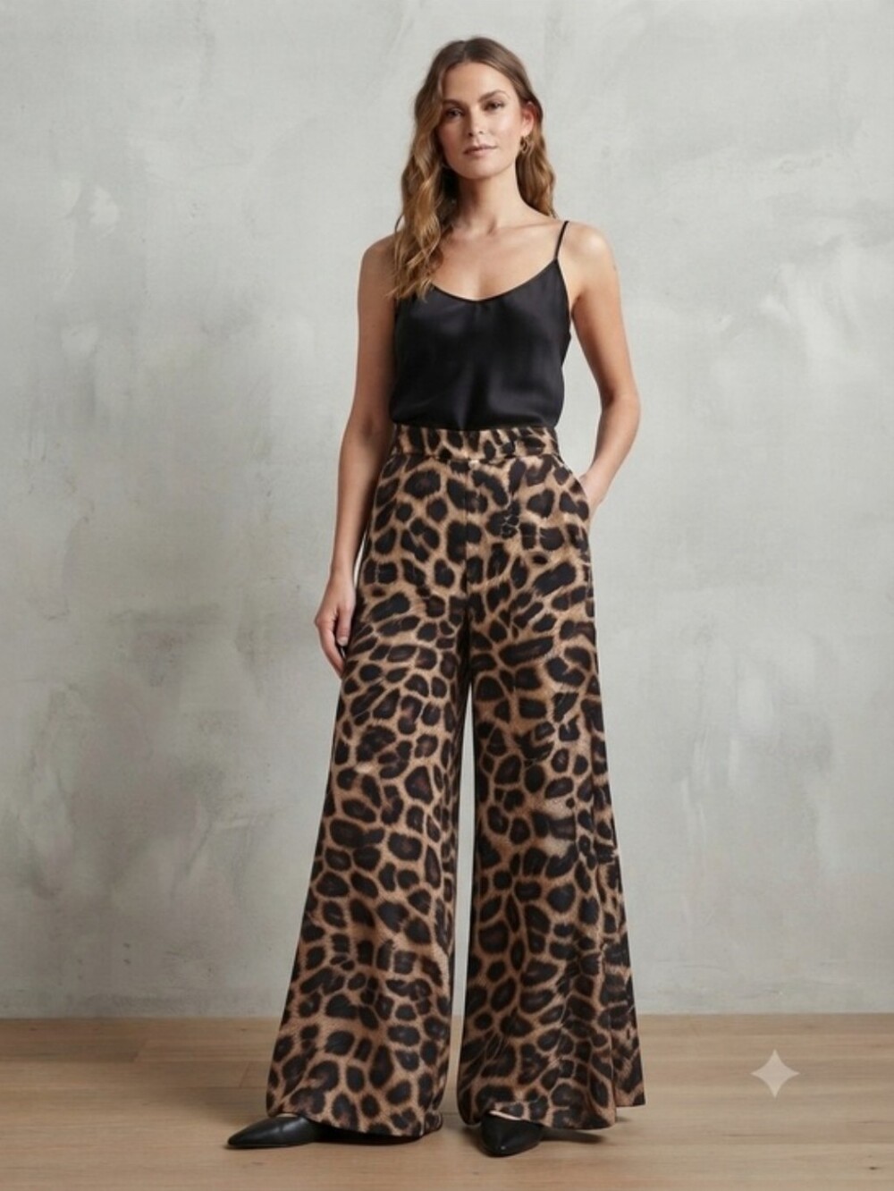 Leopard Print Wide-Leg Flare Pants